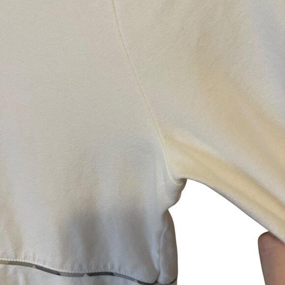 BURBERRY| Ivory Mock Neck LS w/Burberry pattern piping at Empire Waist - cotton - Picture 7 of 9
